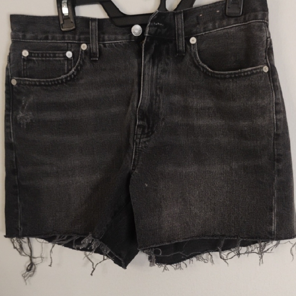 Madewell Black Distressed Jean Shorts